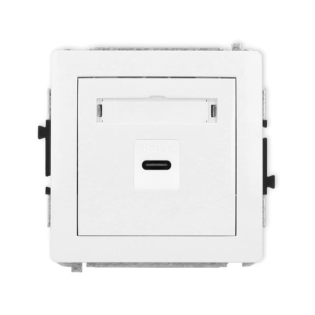 DECO Mechanizm gniazda pojedynczego 1xUSB C-C biały mat