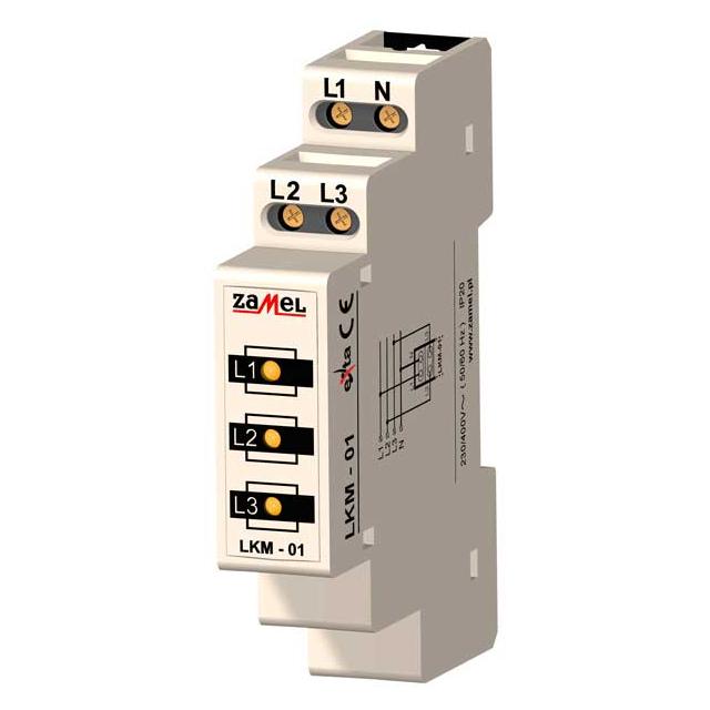 WSKAŹNIK ZASILANIA 230V/400V 3xLED ŻÓŁTE TN TYP: LKM-01-30