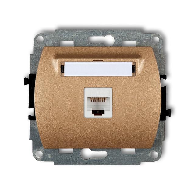 TREND Mechanizm gniazda komputerowego pojedynczego 1xRJ45, kat. 6, 8-stykowy złoty metalik