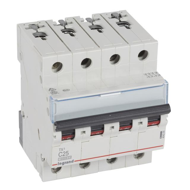 WYŁĄCZNIK NADPRĄDOWY S 314 4P C 25A 10000A SERII TX3, Legrand