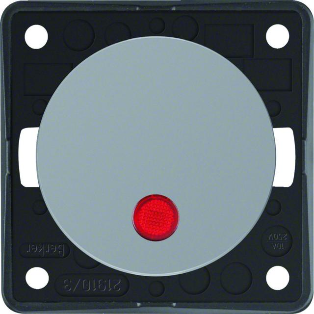 Integro Flow Łącznik klaw. przyc. podświetlany z czerw. socz., szary