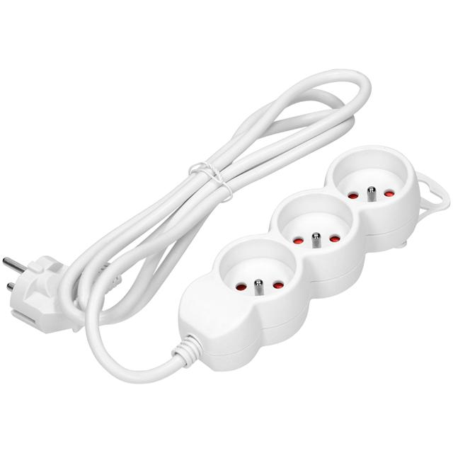 Przedłużacz 3x2P+Z,1,4m, 3x1mm2, biały