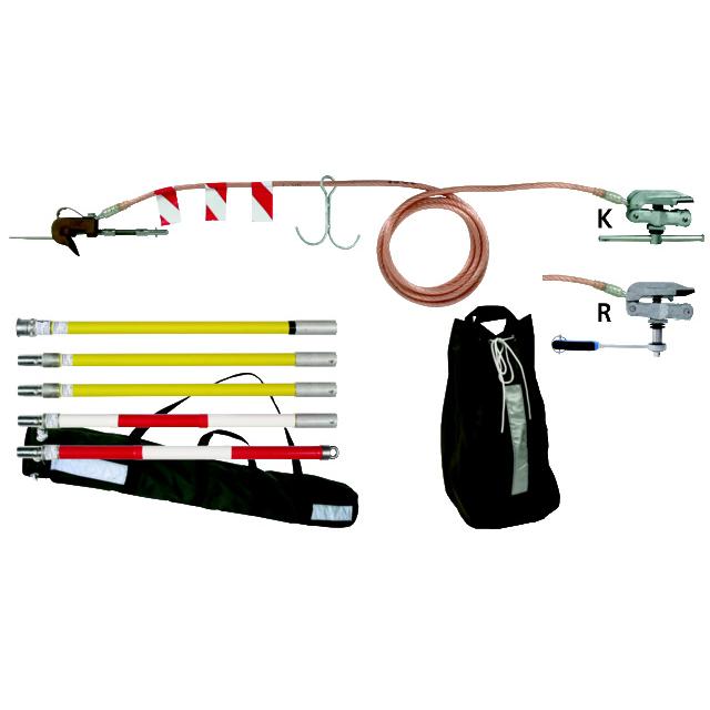 Zestaw uziemiający kolejowy, dł. 12 m, z drążkiem składanym