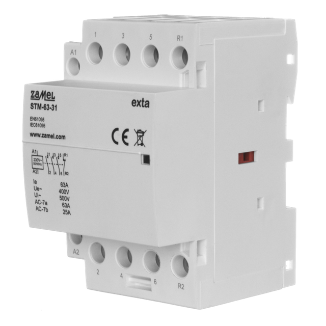 STYCZNIK MODUŁOWY INSTALACYJNY 63A, 3xNO+1xNC, 230V AC, TYP: STM-63-31