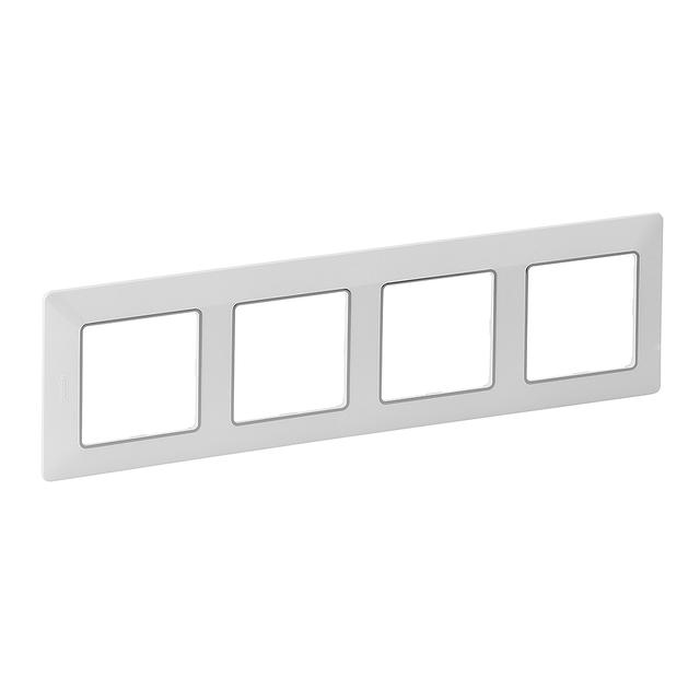 Valif:Ramka x4 Biała/Chrom 754034 LEGRAND