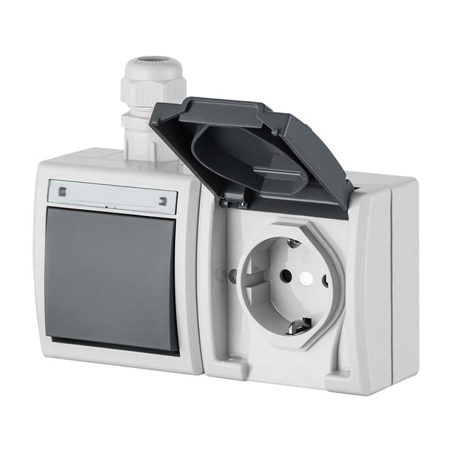 AQUANT GNT 2x2P+Z schuko IP65