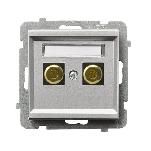 SONATA Gniazdo głośnikowe pojedyncze - kolor srebro mat GGN-1R/m/38