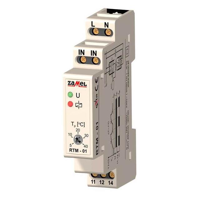 REGULATOR TEMPERATURY 5-40C BEZ SONDY 230V AC TYP: RTM-01