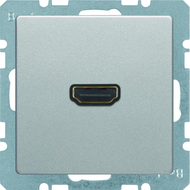BERKER Q.x Gniazdo HDMI z przyłączem 90st aluminium aksamit lakierowana 3315436084 HAGER