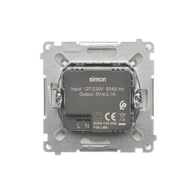 Simon Basic Ładowarka 2 x USB 2.1 A 5V DC 230V biały