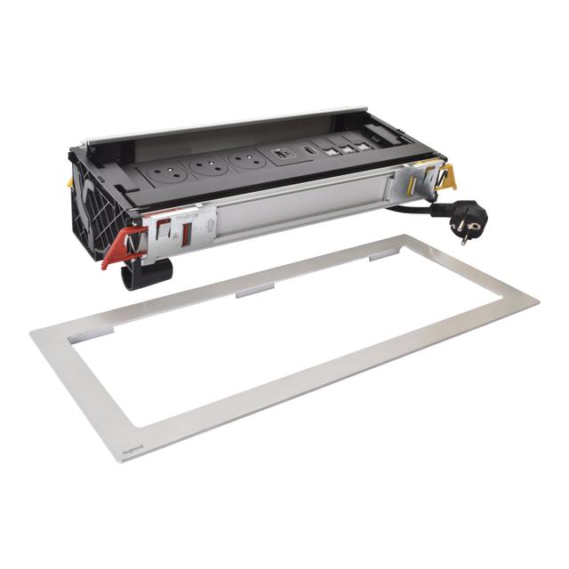 INCARA: FLIP UP - 3X2P+Z / USB A+C / 3XRJ45 / HDMI - 2,0 M-METAL, Legrand