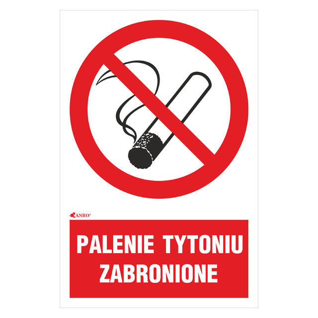 PALENIE TYTONIU ZABRONIONE 150X205 FOLIA SAMOPRZYLEPNA FOTOLUMINESCENCYJNA