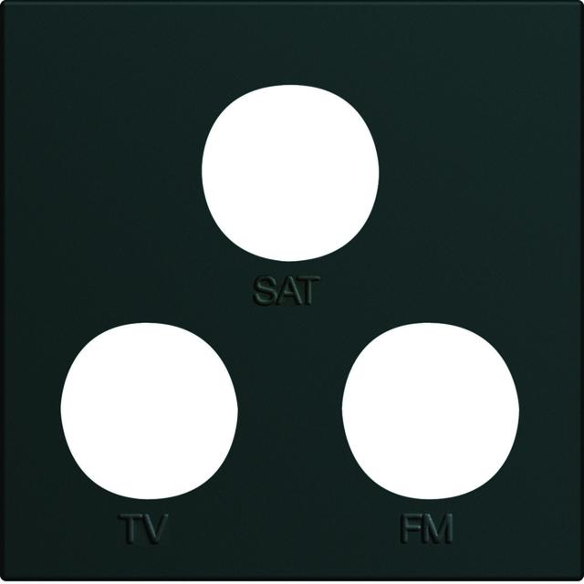 gallery Płytka czołowa do gniazda R+TV+SAT 2M czarny WXD256N HAGER