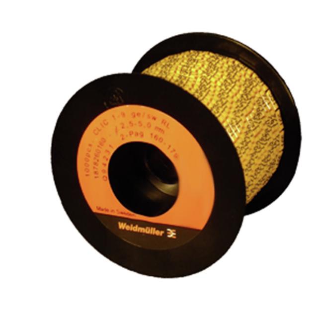 CLI C 1-9 GE/SW 840-859 2-PAG RL System kodowania kabli, 2.5 - 5 mm, 4.2 mm, Nadrukowane znaki: Liczby, PVC, miękkie, bez kadmu, żółty /1000szt./ 1878260840 WEIDMÜLLER