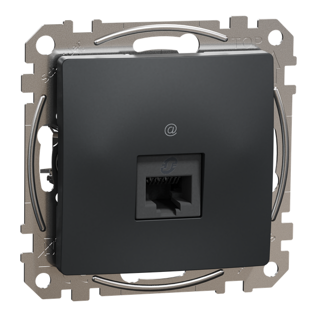 Sedna Design & Elements, gniazdo komputerowe RJ45 kat.5e UTP, czarny antracyt