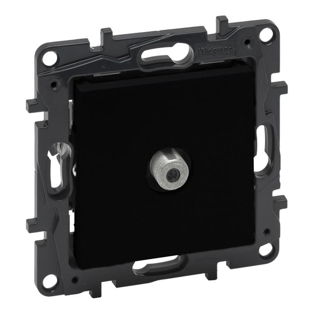 Niloe Step - gniazdo TV typu  F  końcowe do instalacji typu gwiazda, 1,5 dB- kolor czarny, Legrand