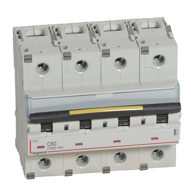 DX3 16 Ka Wyłącznik Czterobiegunowy 80A 409362 LEGRAND