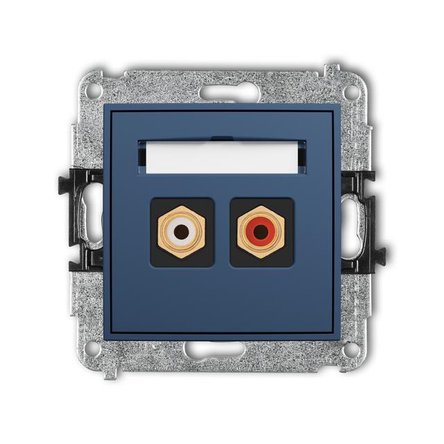 ICON Gniazdo podwójne RCA (typu cinch - biały i czerwony pozłacany) navy blue 64IGRCA-2 KARLIK