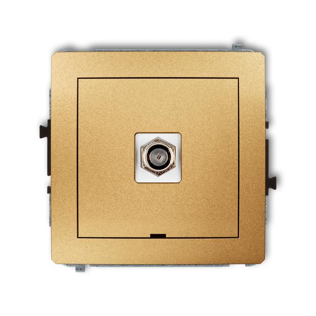 DECO Mechanizm gniazda antenowego pojedynczego typu F (SAT) niklowany, bez pola opisowego złoty