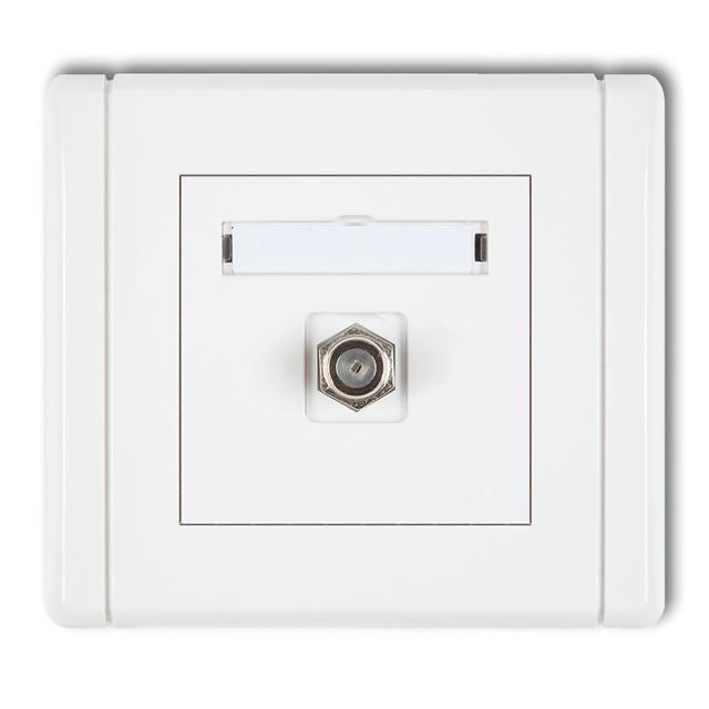 FLEXI Gniazdo antenowe pojedyncze typu F (SAT) pozłacane biały