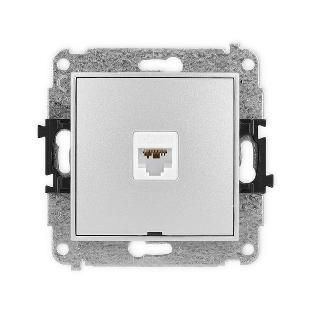 ICON Mechanizm gniazda komputerowego pojedynczego 1xRJ45, kat. 6A, 8-stykowy, bez pola opisowego sre