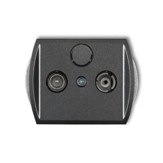 TREND Mechanizm gniazda abonenckiego RTV przelotowego 12dB grafitowy