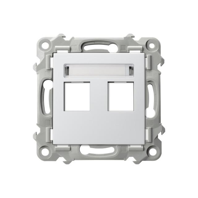 SZAFIR Obudowa gniazda podwójnego typu Keystone prosta - kolor biały