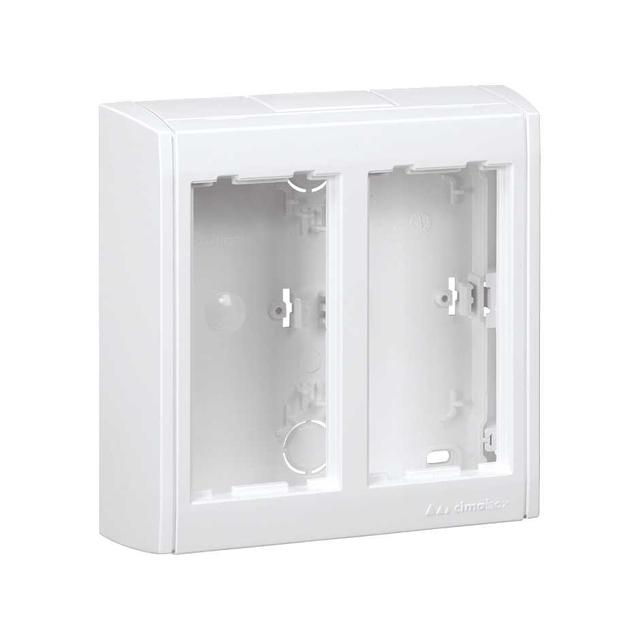 Simon Connect Obudowa natynkowa 2-modułowa z pokrywami bocznymi 4x K45 czysta biel