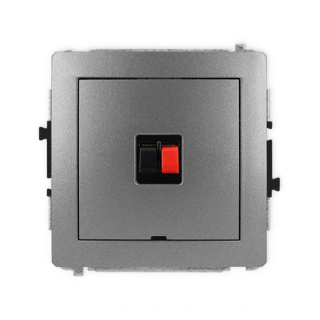 DECO Mechanizm gniazda głośnikowego pojedynczego, bez pola opisowego grafitowy