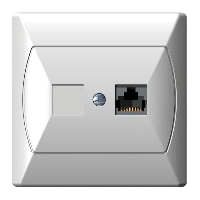 AKCENT Gniazdo komputerowe pojedyncze, kat. 5e FOREX - kolor biały