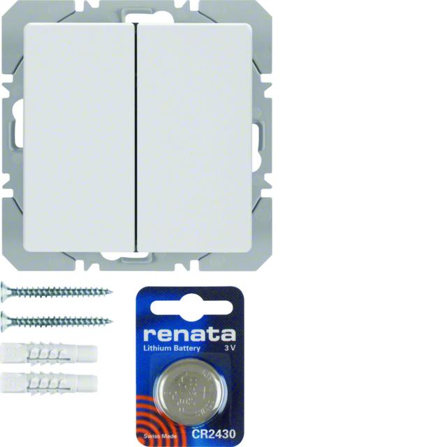 BERKER Q.x KNX RF quicklink Przycisk radiowy podwójny płaski biały 85656229 HAGER