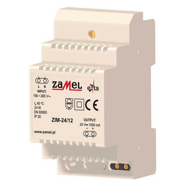 ZASILACZ IMPULSOWY 24V DC 1,0A TYP: ZIM-24/12