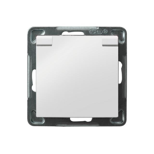 IMPRESJA Gniazdo bryzgoszczelne z uziemieniem IP-44 z przesłonami torów prądowych wieczko w kolorze