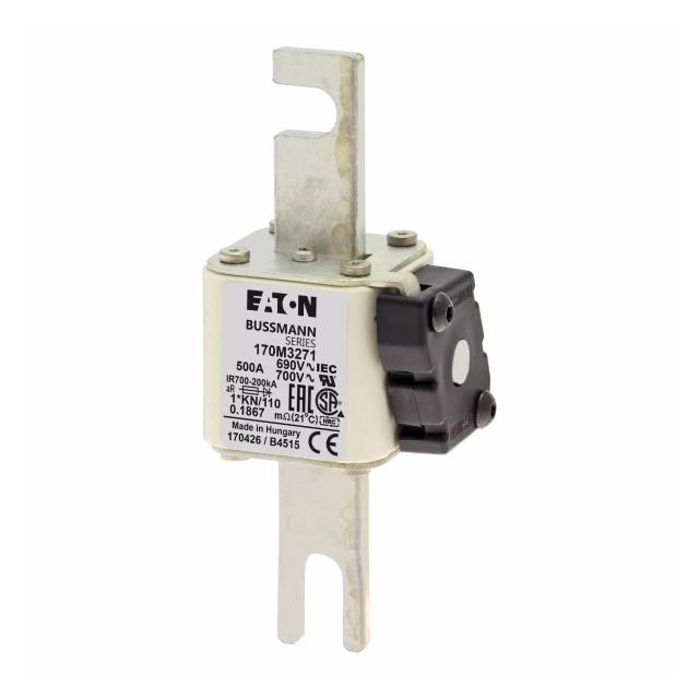 500A 690V 1*KN/110 aR INDICATOR FUSE Wkładka szybka 500A AC 690V compact DIN 1 45x58x134 m 170M3271