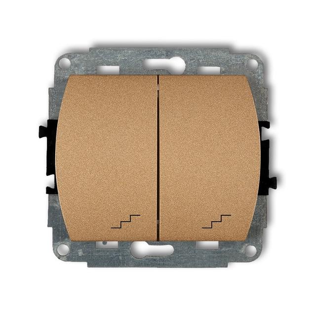 TREND Mechanizm łącznika podwójnego schodowego złoty metalik