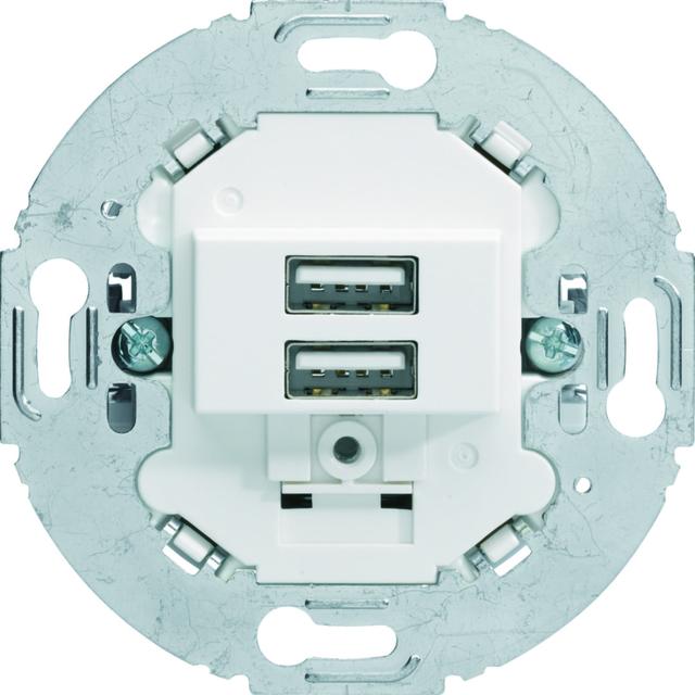 BERKER Mechanizm gniazda USB ładowania do serii obrotowych 3.0A 230V biały mat 260219 HAGER