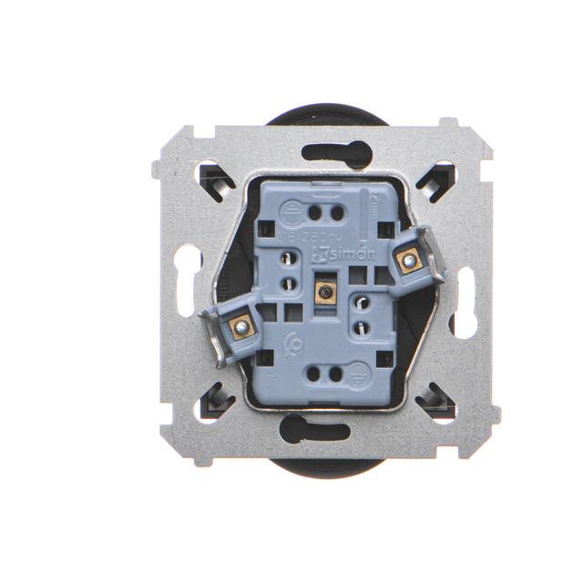 Simon 54 Gniazdo bez uziemienia z przesłonami podwójne 16A z. śrub. czarny *Do ramek S54 PREMIUM