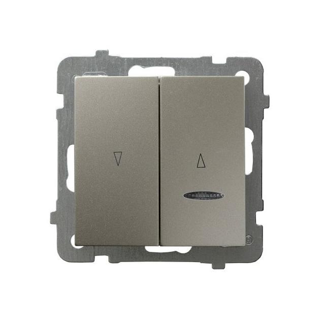 AS Łącznik żaluzjowy, zwierny, z podświetleniem niebieskim - kolor satyna light