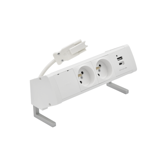 "Simon 480 TS48-410E20B00-33 Biurkowy zestaw gniazd 2 gn. typ E + ładowarka USB typ A+C