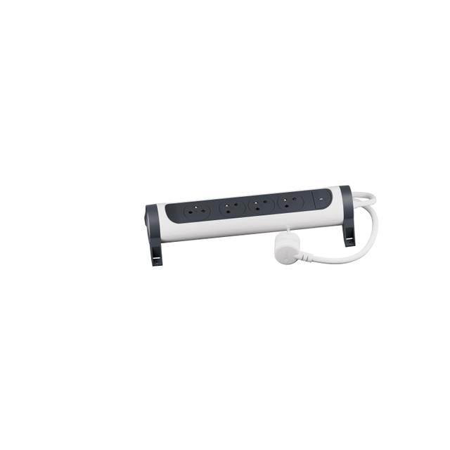 Przedłużacz Premium Obrotowy 4-Gniazdowy Z/U Z Przewodem 3Mb 3x1.5Mm2 Biały/Grafitowy Helmo 049459 LEGRAND