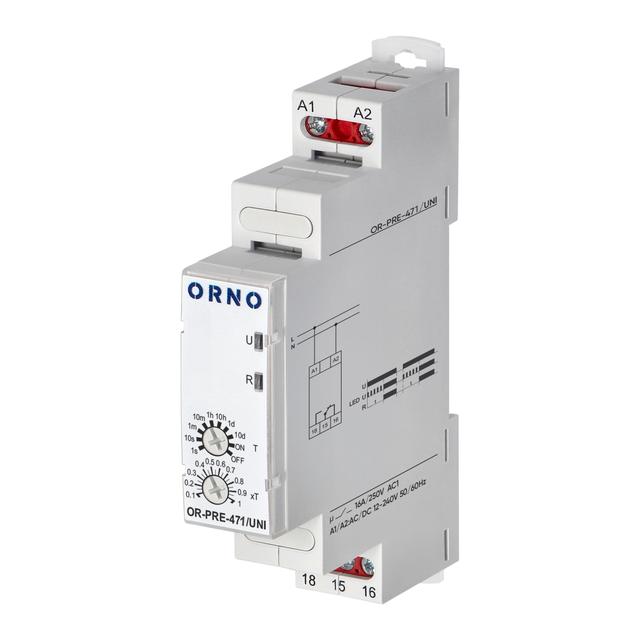 Przekaźnik czasowy Economic, opóźnione załaczenie, uniwersalne zasilanie