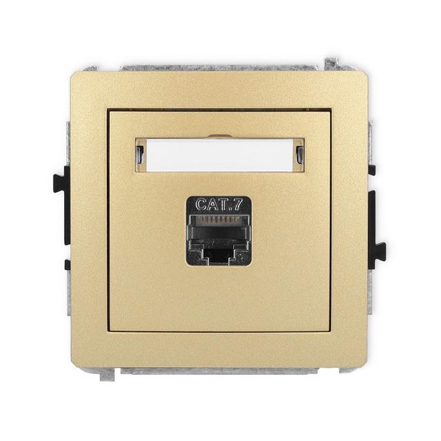 DECO Mechanizm gniazda komputerowego pojedynczego 1xRJ45, kat. 7, ekranowany, 8-stykowy złoty