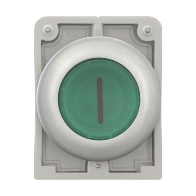 M30C-FDL-G-X1 Przycisk podświetlany 30mm płaski zielony I z samopowrotem 182957 EATON