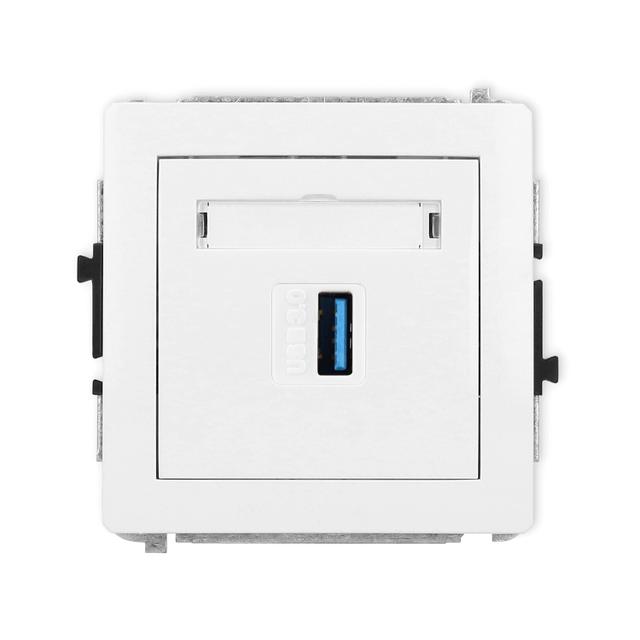 DECO Mechanizm gniazda pojedynczego USB A-A 3.0 biały