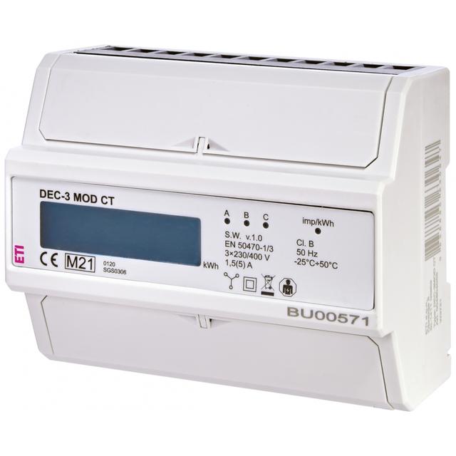DEC-3MOD CT - Wskaźnik zużycia  energii 3-fazowy z modbus