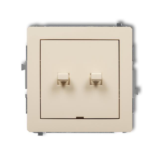 DECO Mechanizm łącznika jednobiegunowego ze schodowym w stylu amerykańskim (dwa klawisze bez piktogr