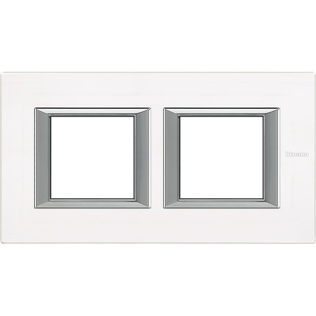 AXOLUTE - RAMKA PROSTOKĄTNA POZIOMA 2X2 MODUŁY WHITE GLASS, Bticino