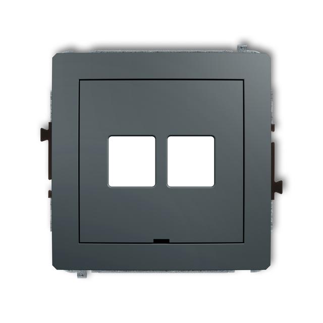 DECO Mechanizm gniazda multimedialnego podwójnego bez modułu, bez pola opisowego (standard Keystone)