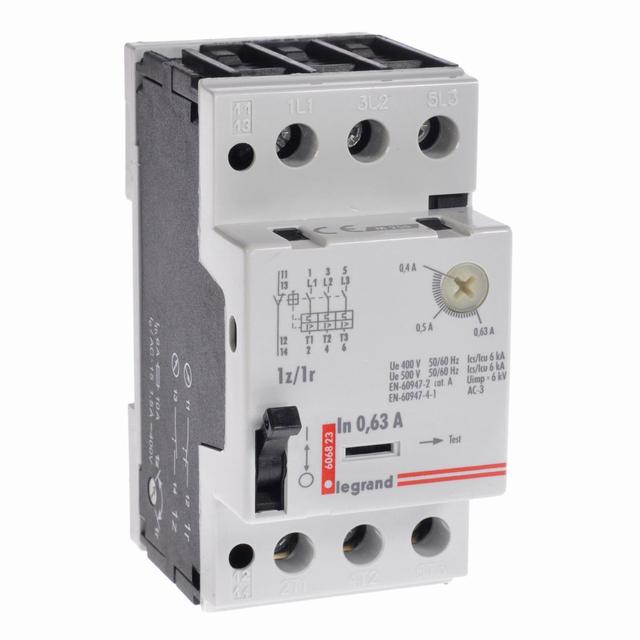 Wyłącznik Silnikowy 3P 0,12Kw 0,4-0,63A M 250 1R/1Z 0,63 606823 LEGRAND