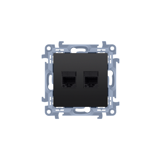 Simon 10 Gniazdo RJ45 kat. 6+gniazdo telefoniczne RJ11 czarny